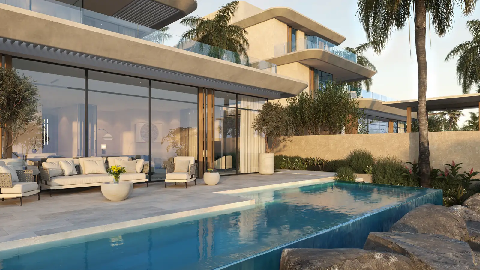 Villa mit privatem Pool und Bootsanleger am Kanal, Visualisierung