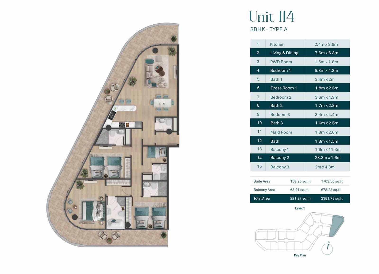 3 Bedrooms