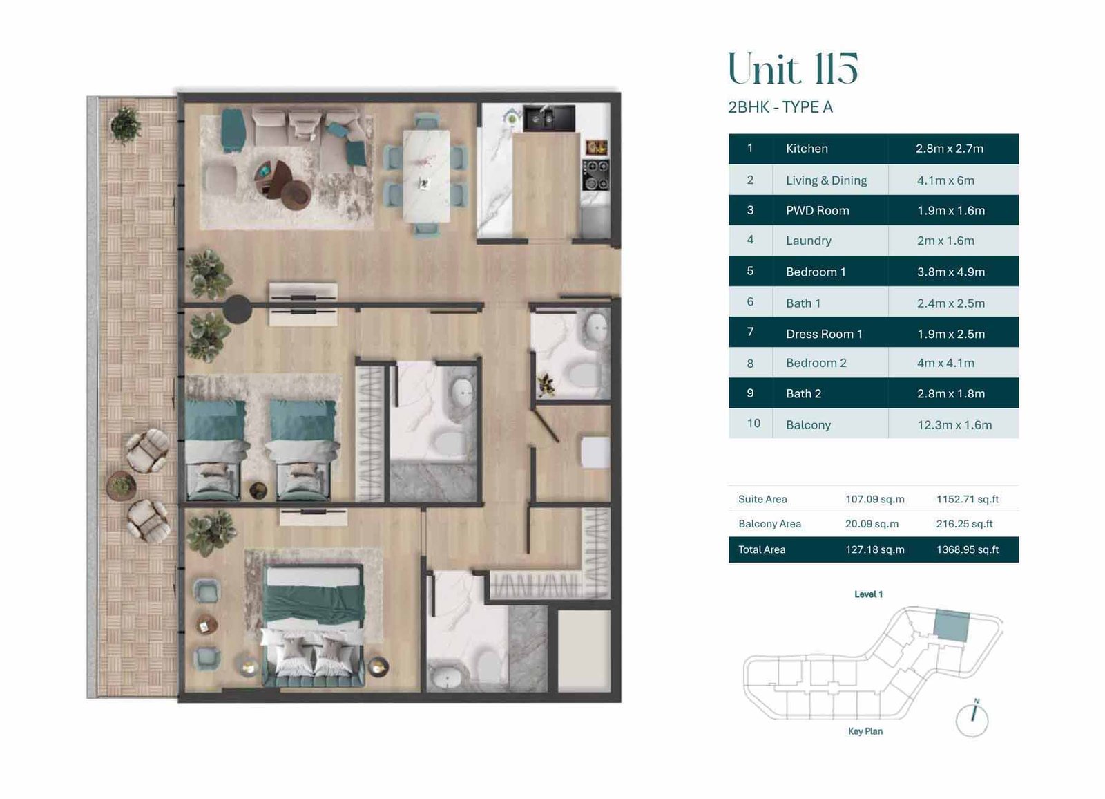 2 Bedrooms