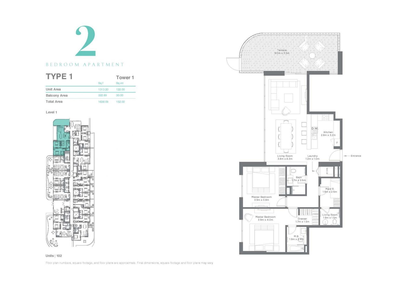 2 Bedrooms