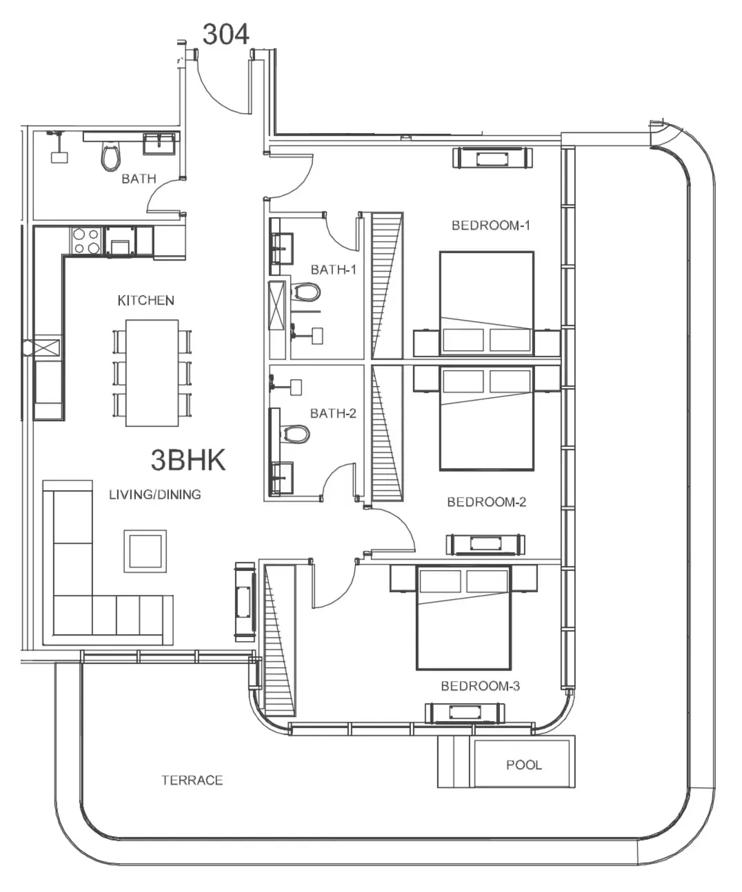 3 Bedrooms