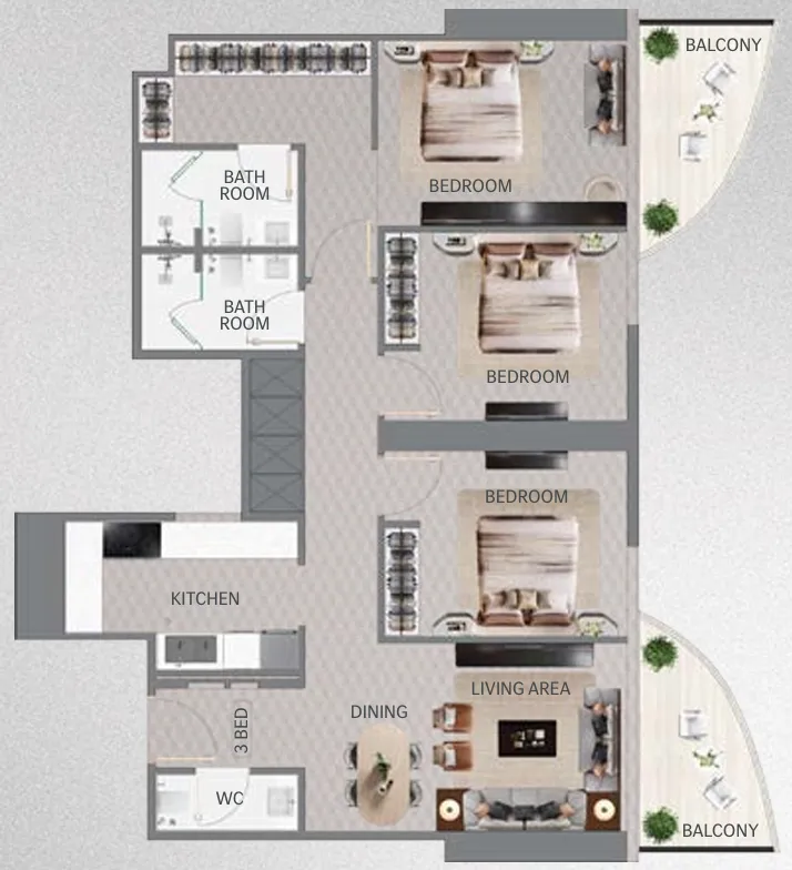 3 Bedrooms