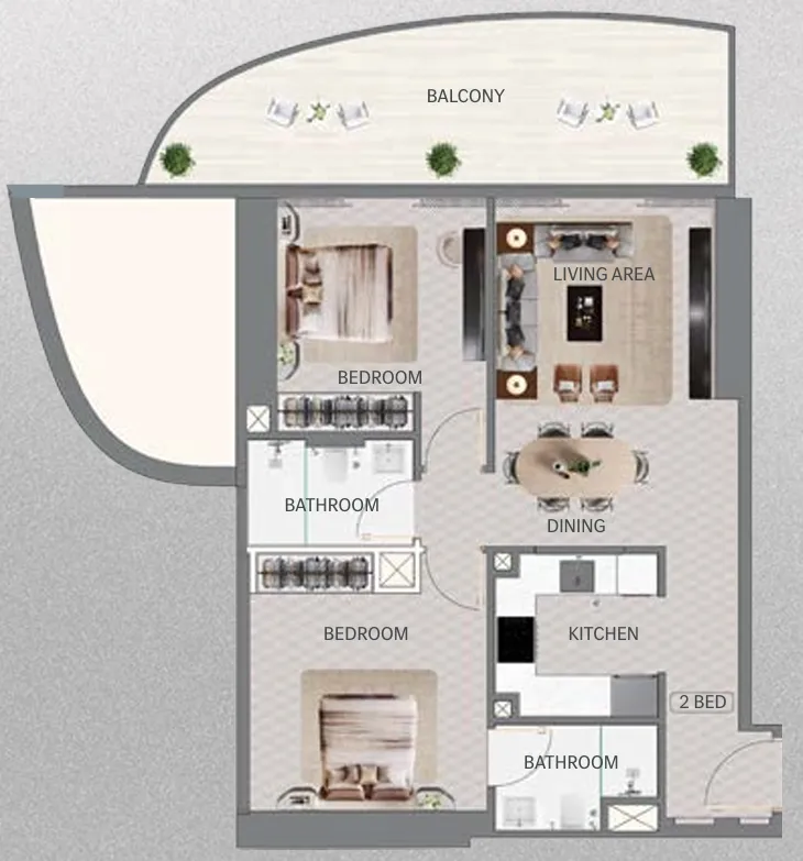 2 Bedrooms
