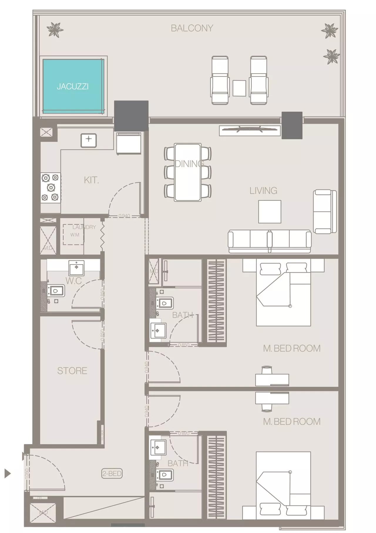 2 Bedrooms