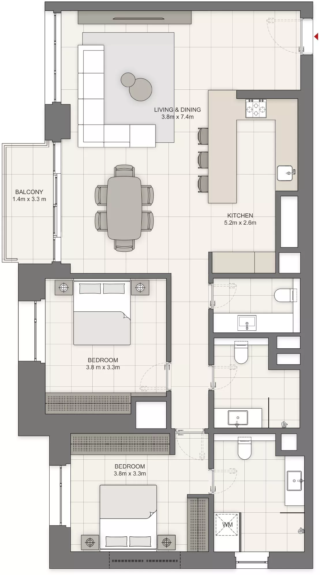 2 Bedrooms