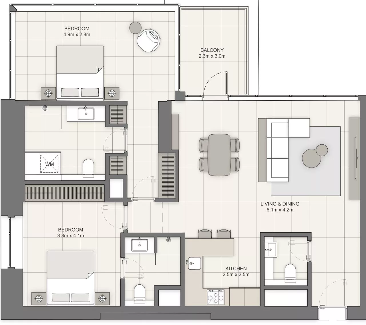 2 Bedrooms