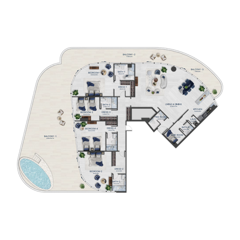 4 Bedrooms