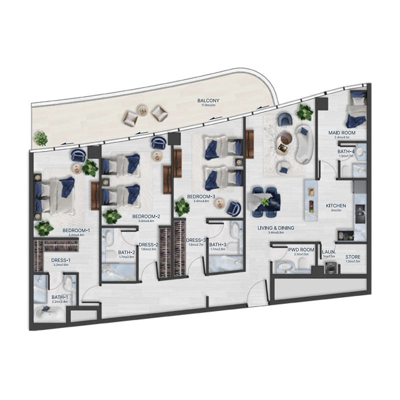 3 Bedrooms