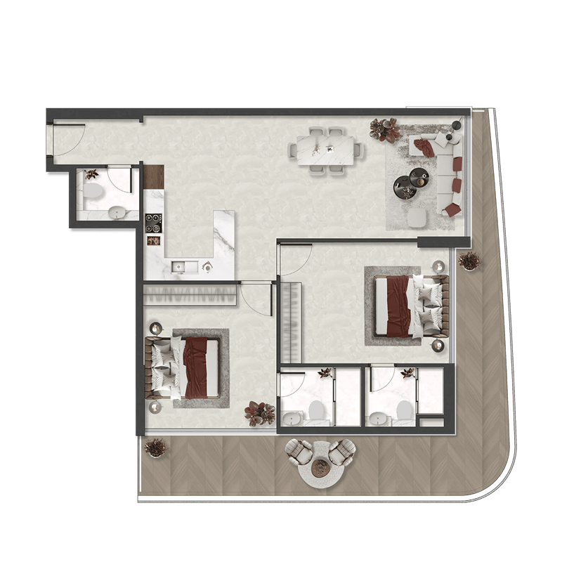 2 Bedrooms