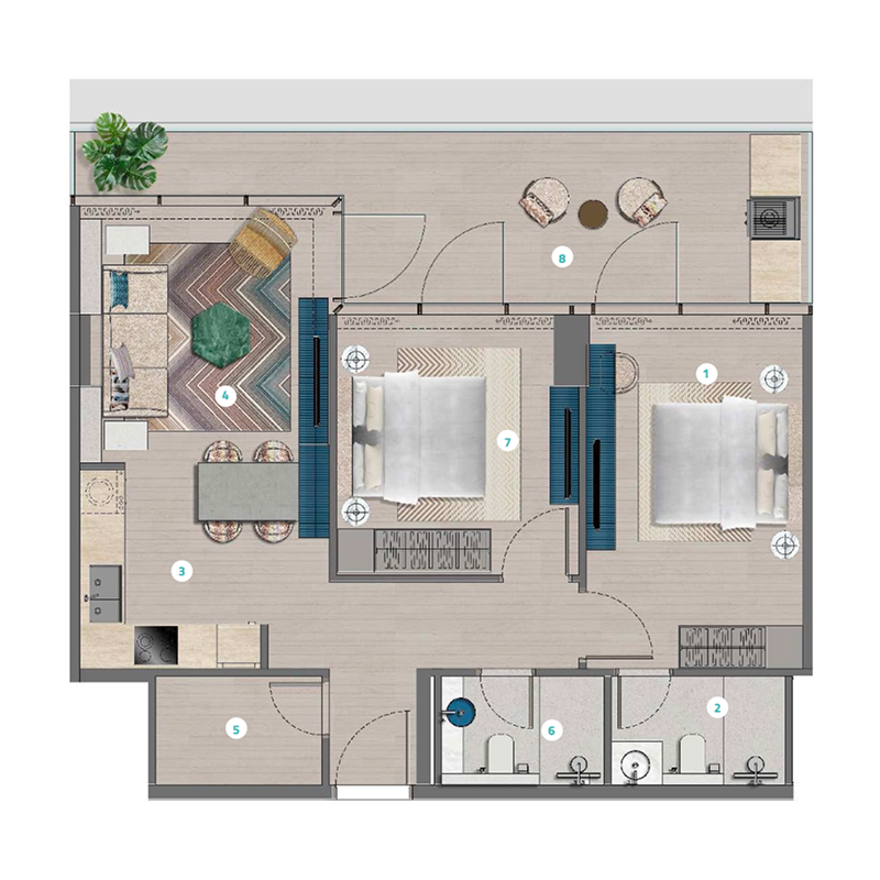 2 Bedrooms
