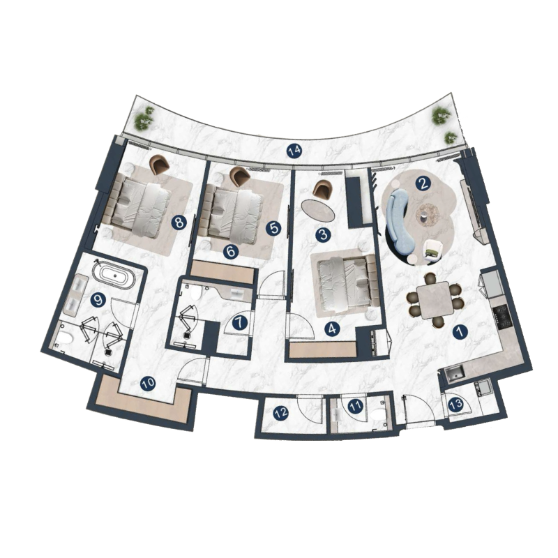 3 Bedrooms