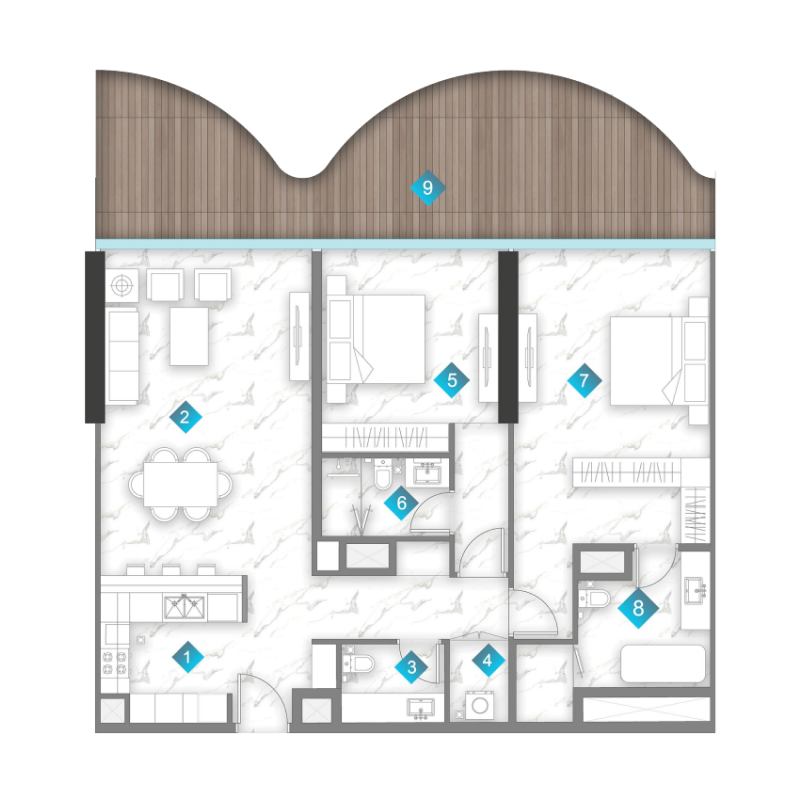 2 Bedrooms