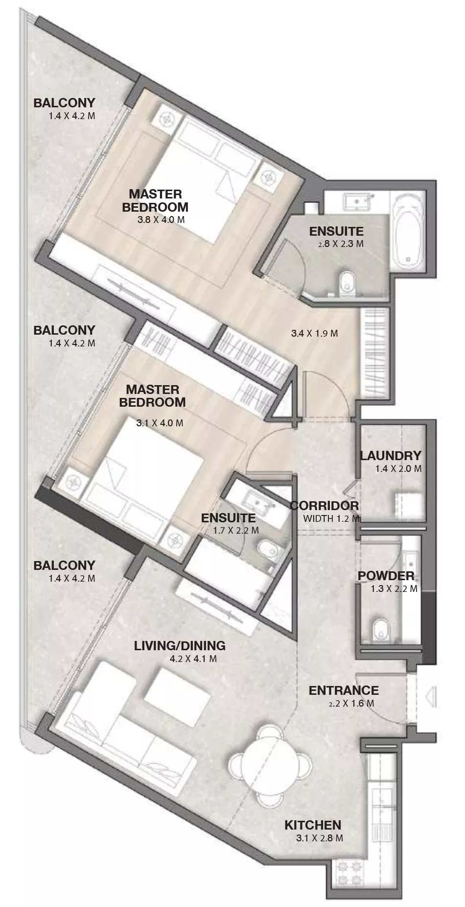 2 Bedrooms