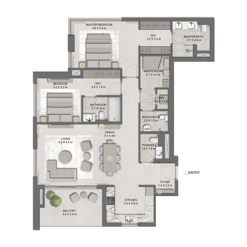 2 Bedrooms