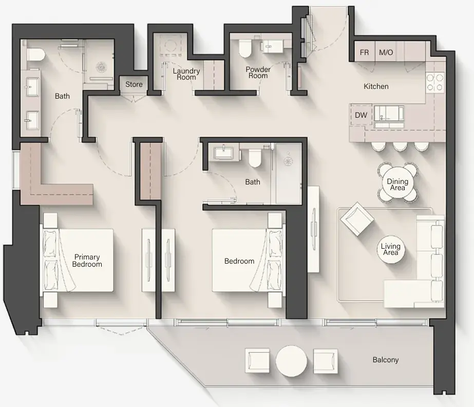 2 Bedrooms