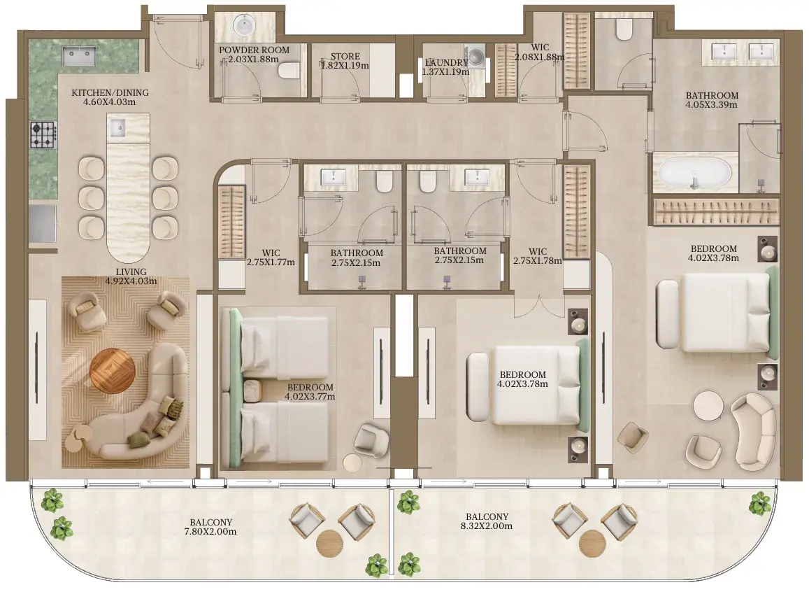 3 Bedrooms