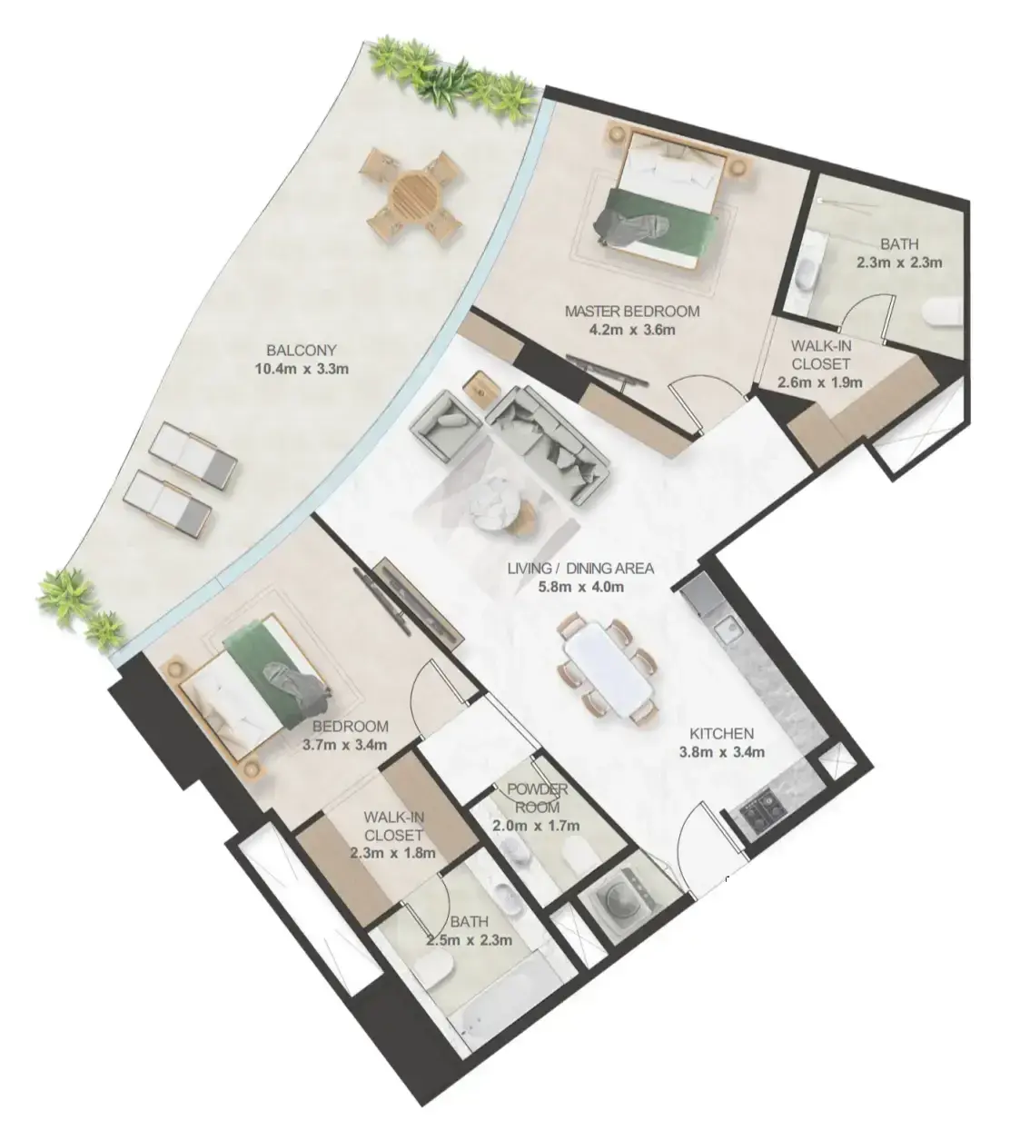 2 Bedrooms