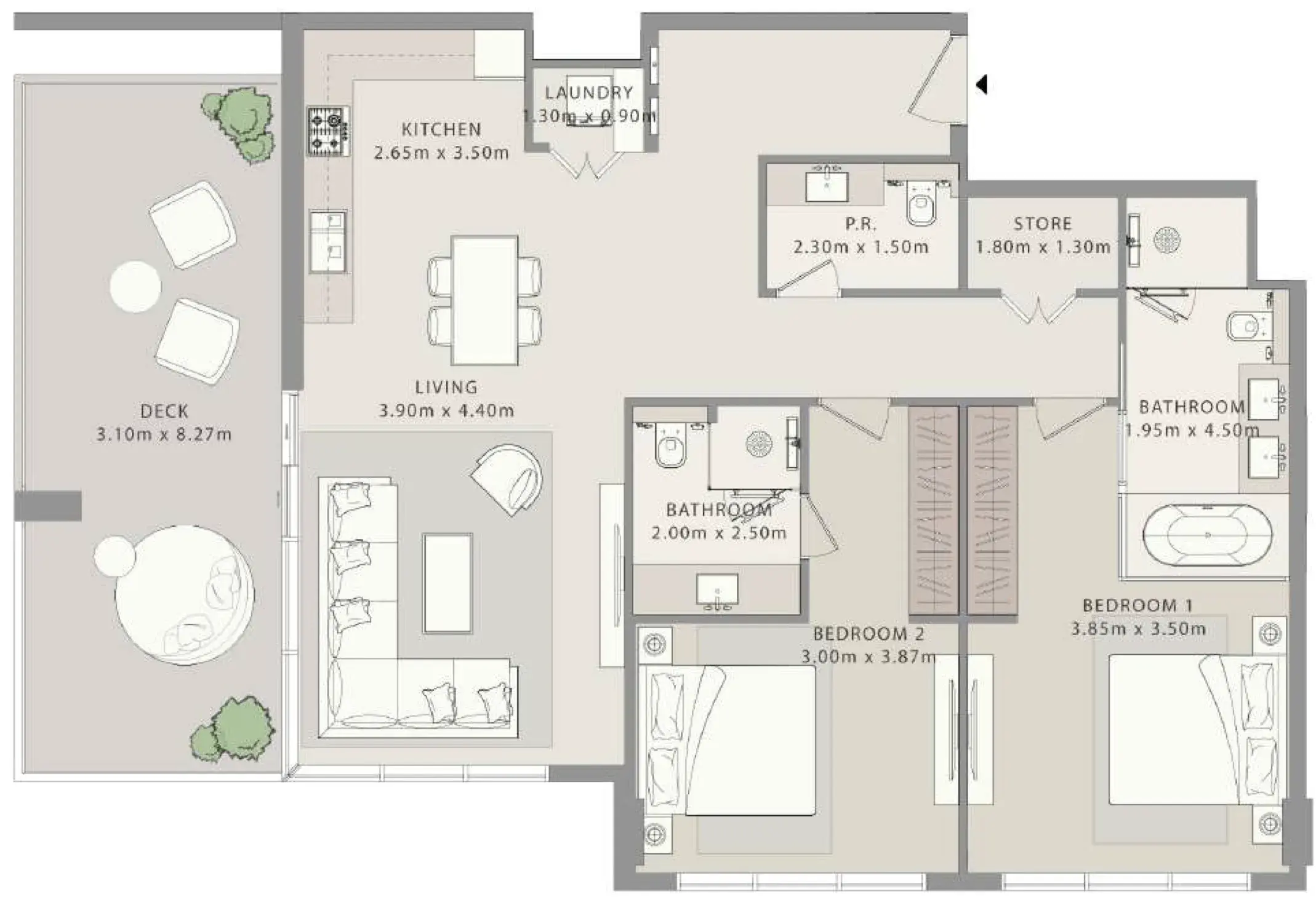 2 Bedrooms