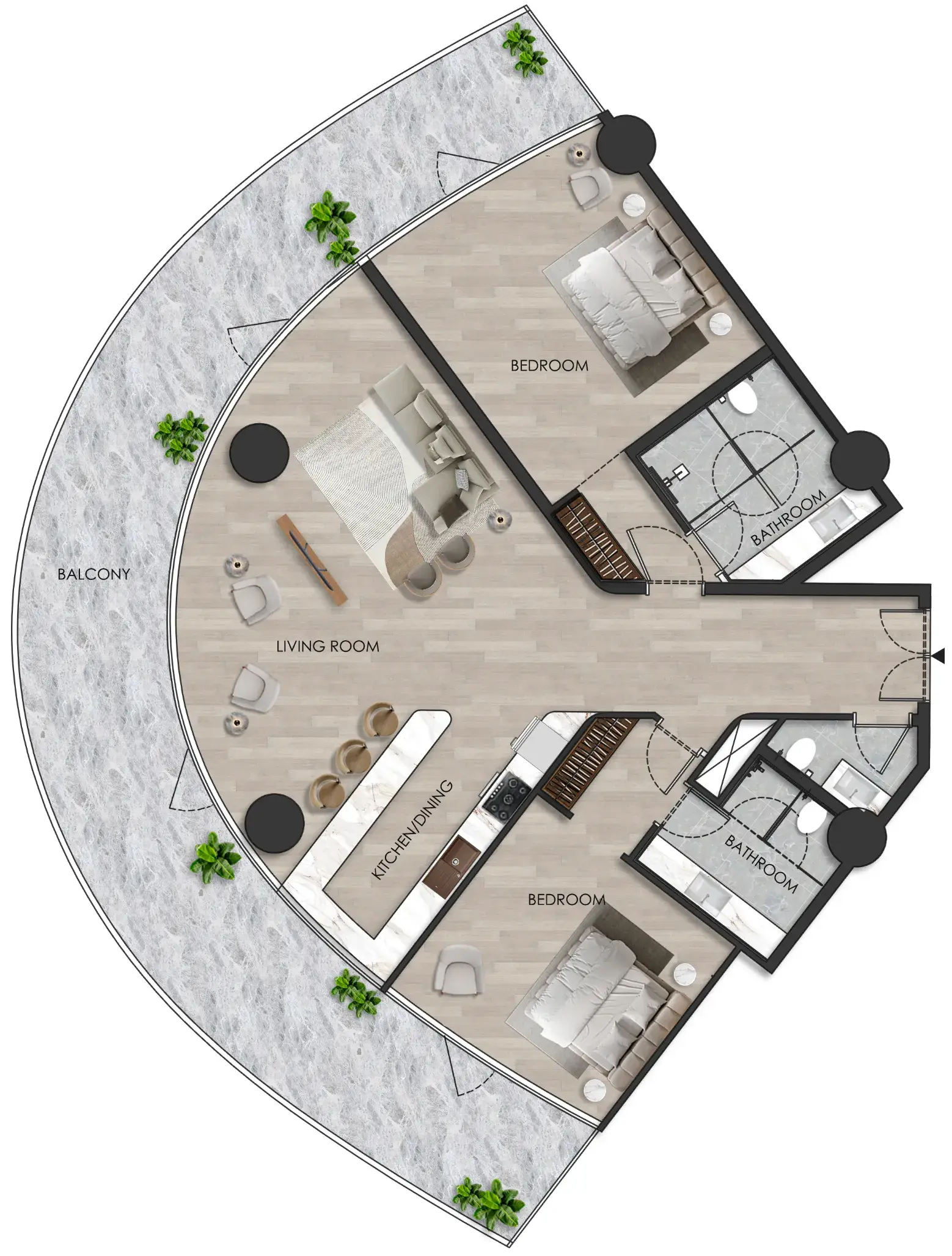 2 Bedrooms