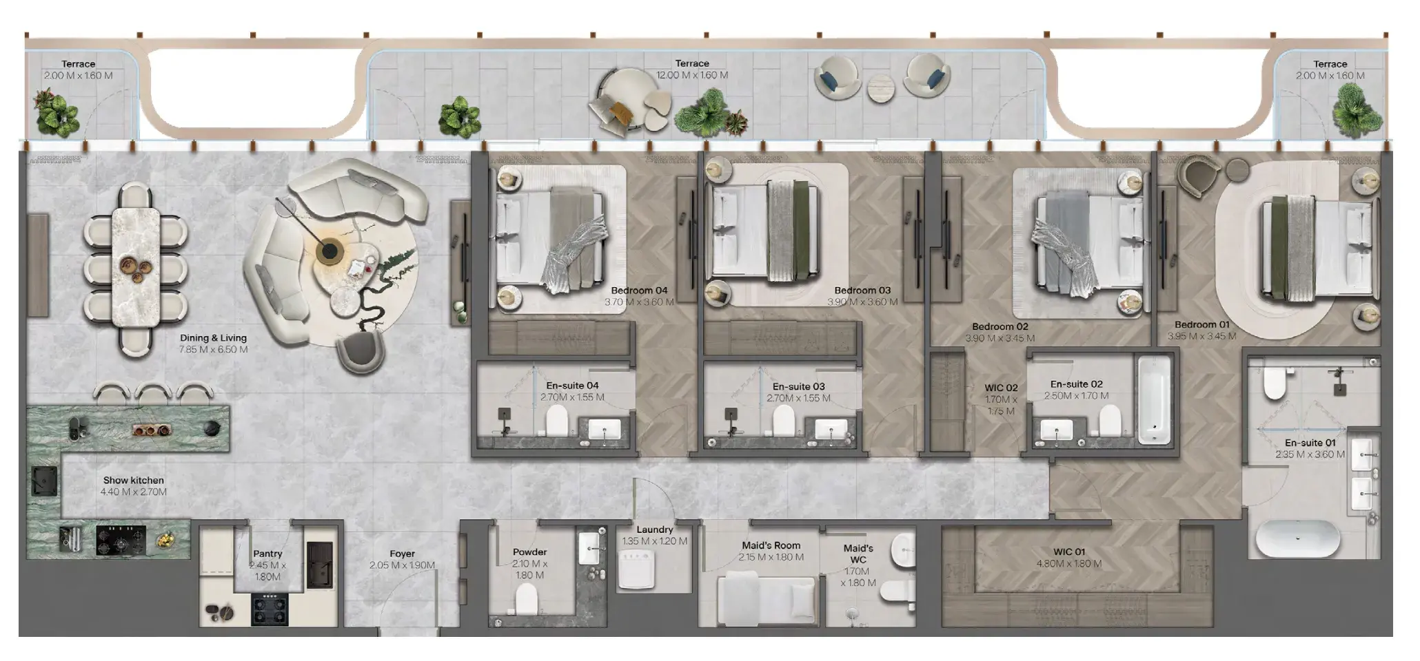 4 Bedrooms