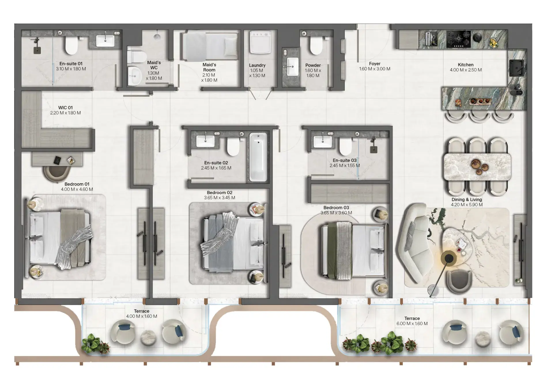3 Bedrooms