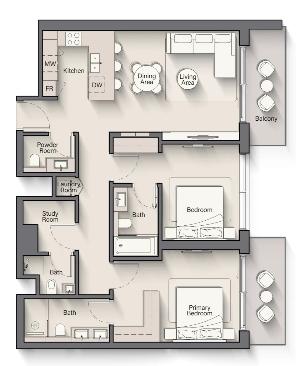 2 Bedrooms