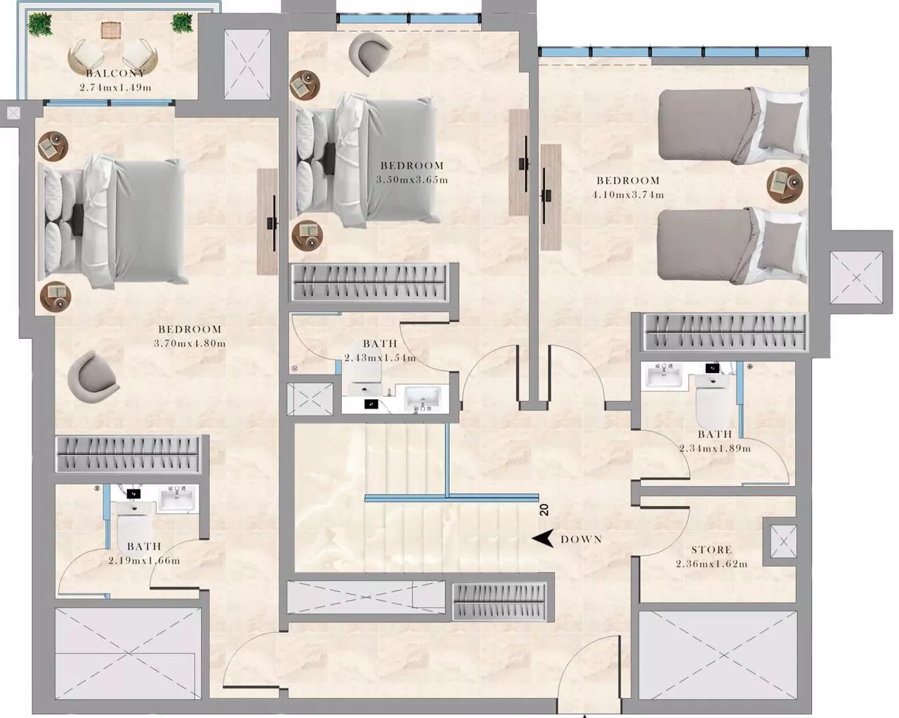 3 Bedrooms