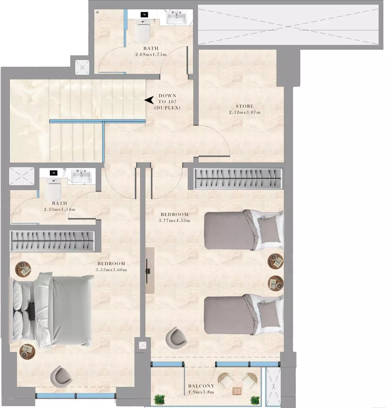 2 Bedrooms