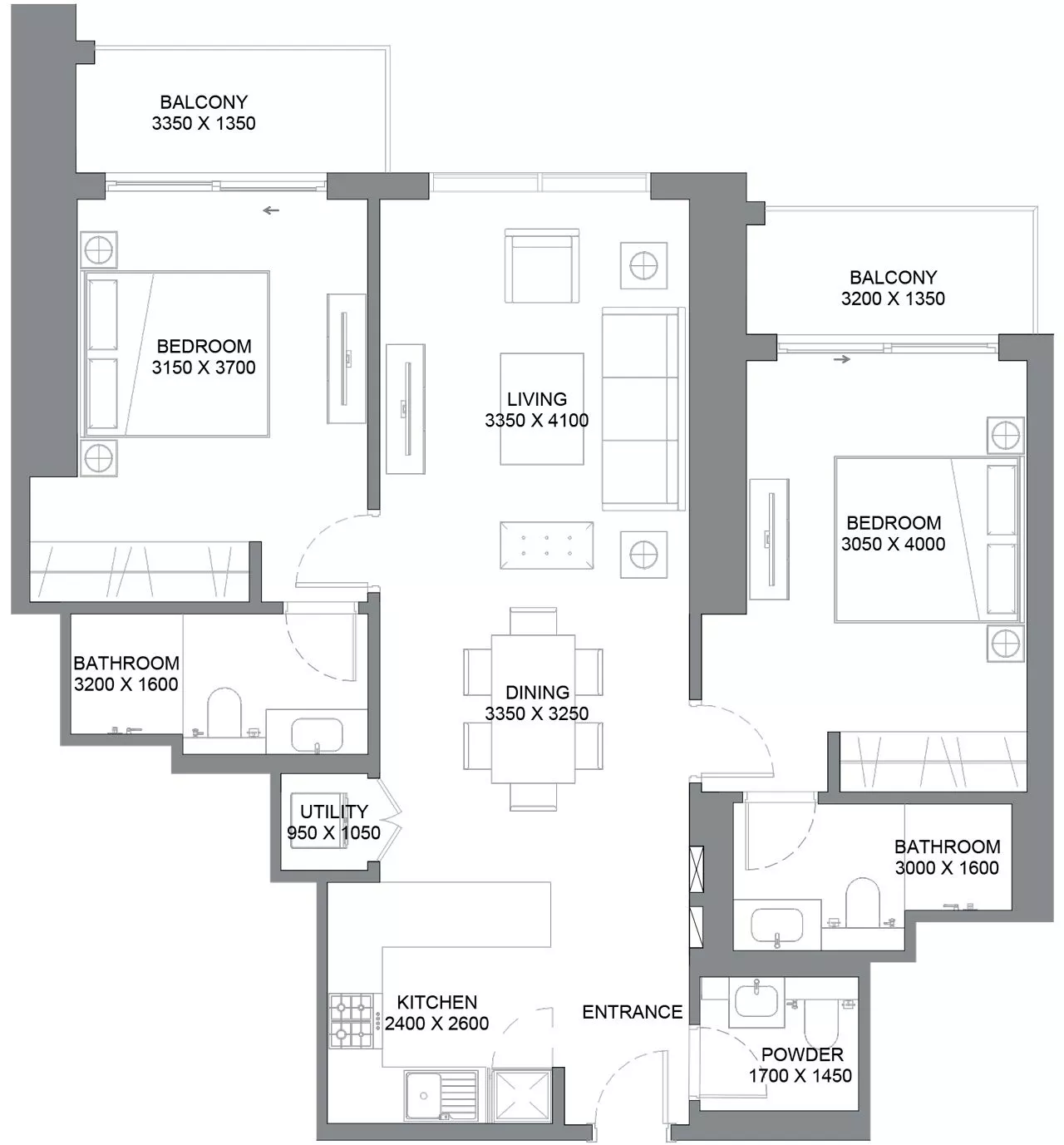 2 Bedrooms