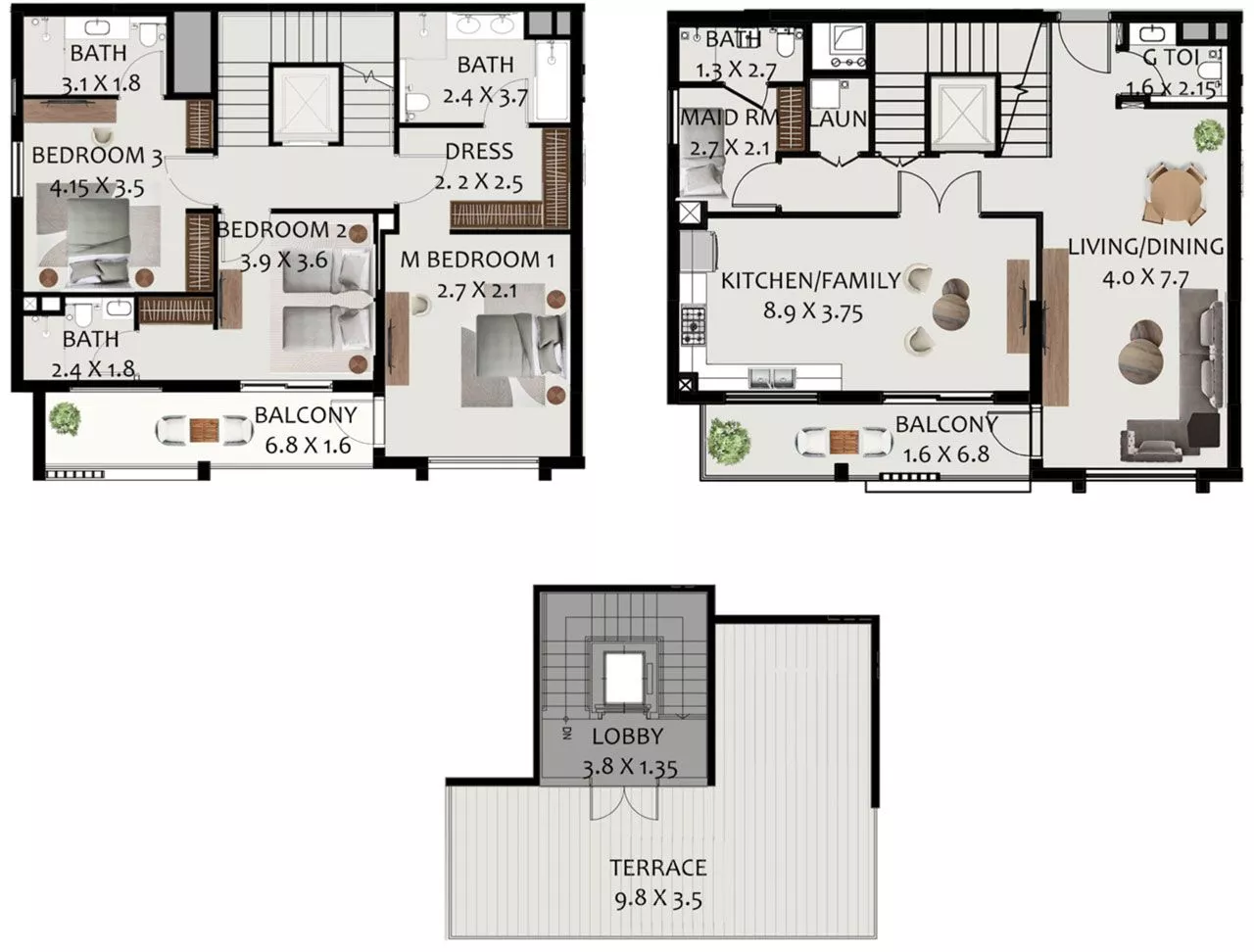 3 Bedrooms