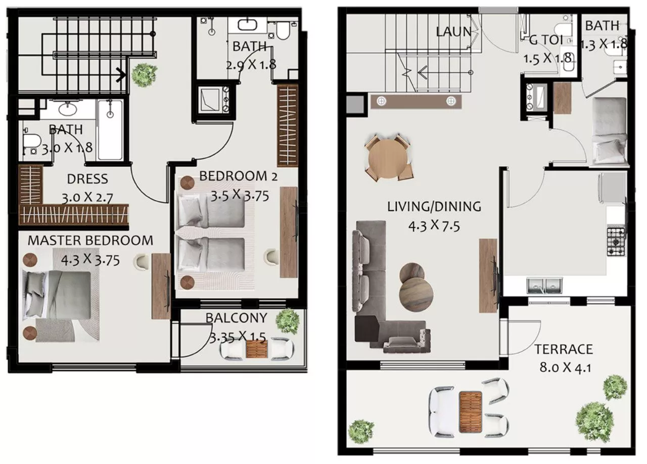 2 Bedrooms