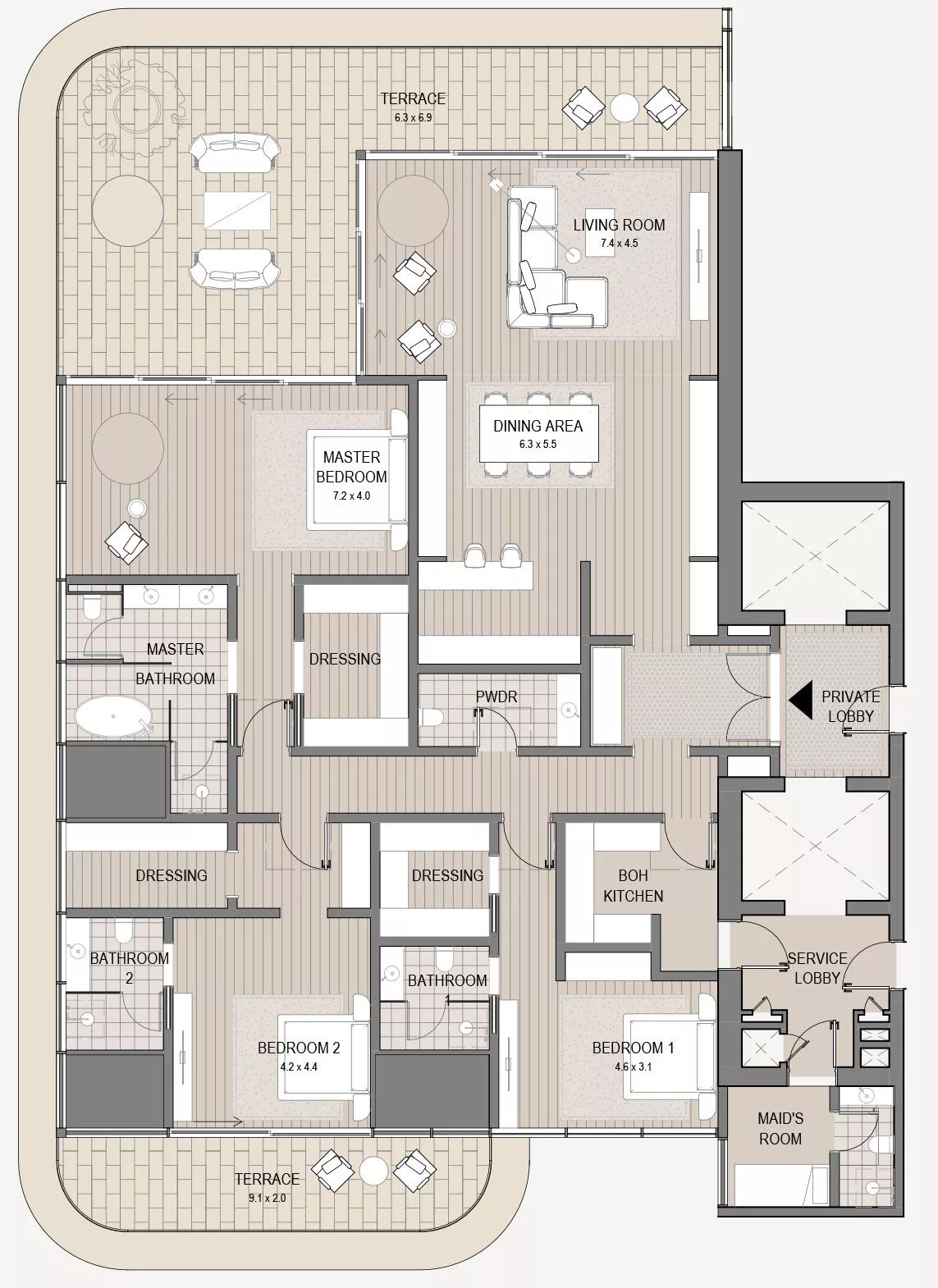 3 Bedrooms