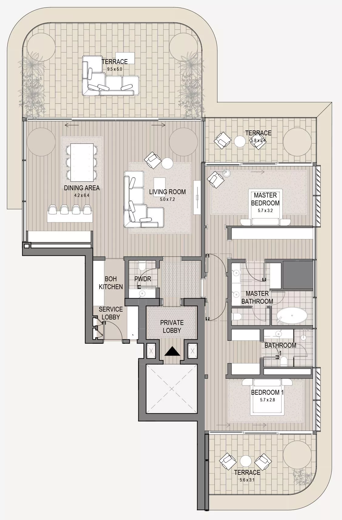 2 Bedrooms