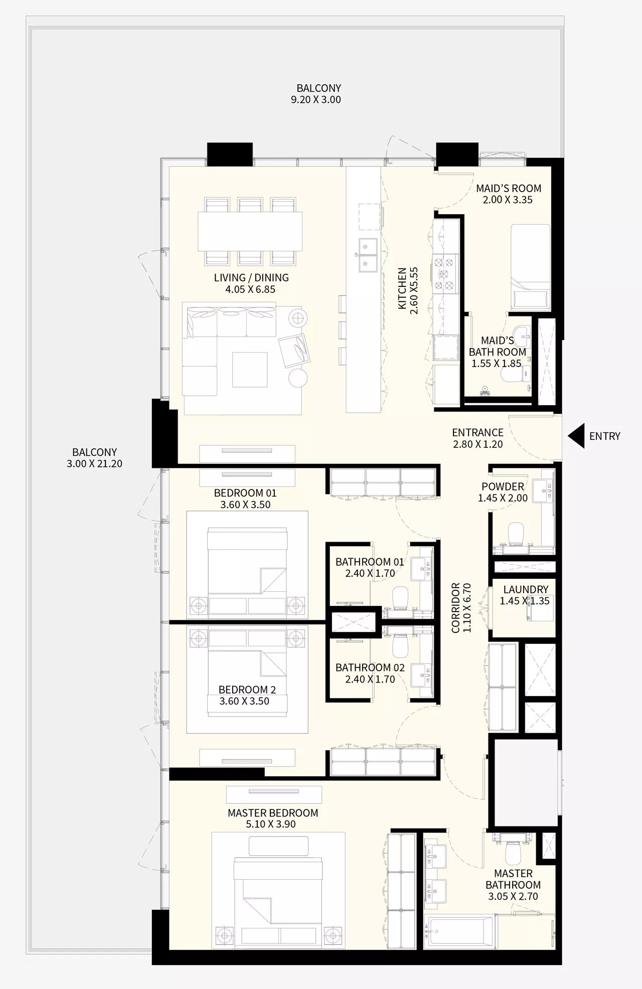 3 Bedrooms