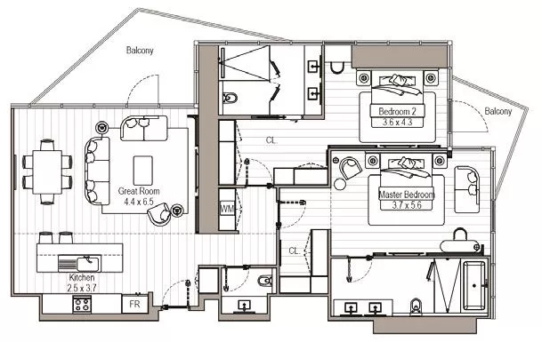 2 Bedrooms