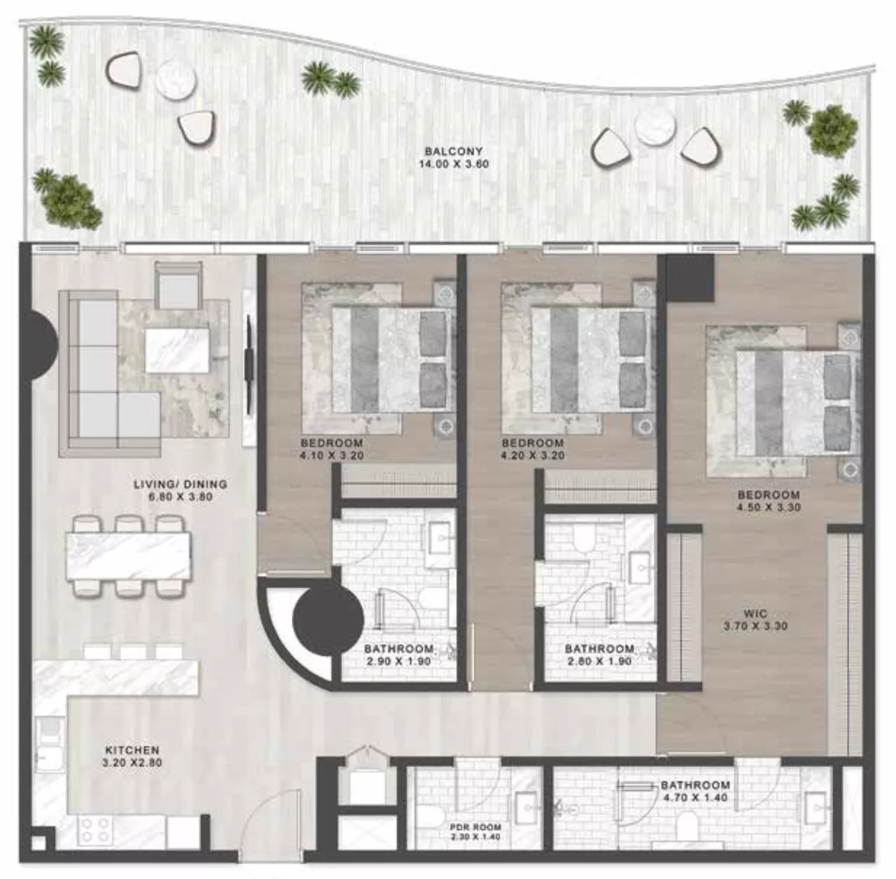 3 Bedrooms