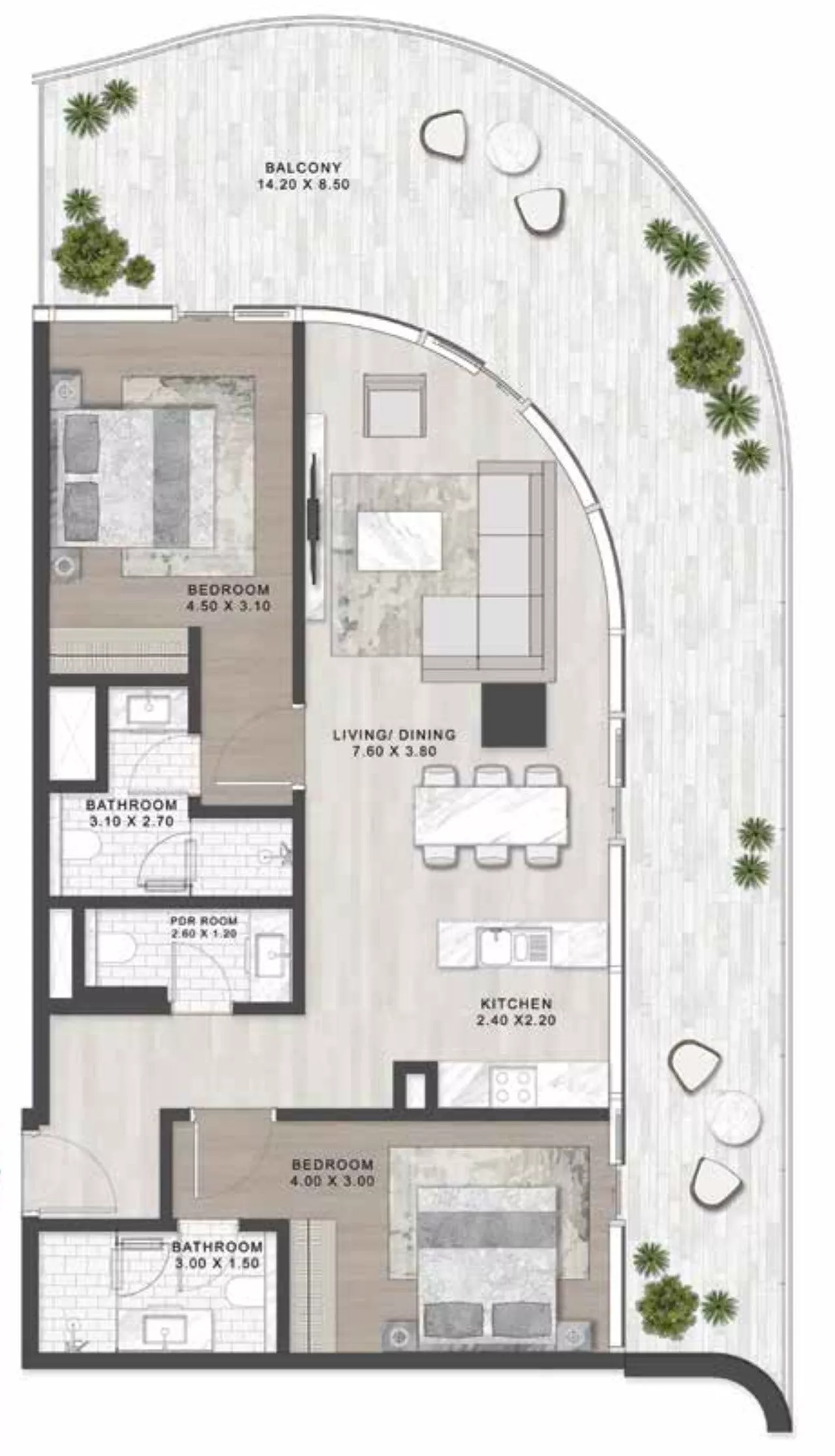 2 Bedrooms