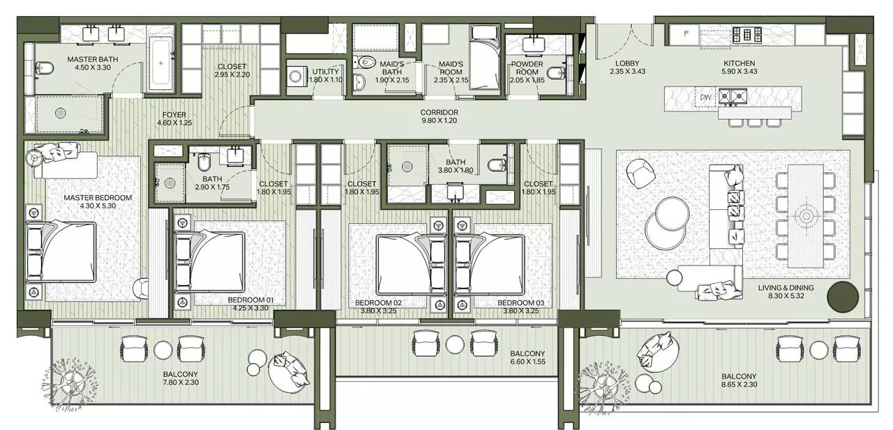 4 Bedrooms