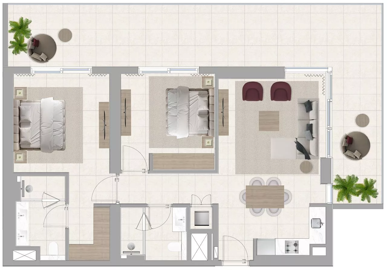 2 Bedrooms