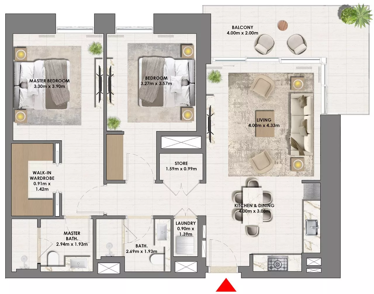 2 Bedrooms