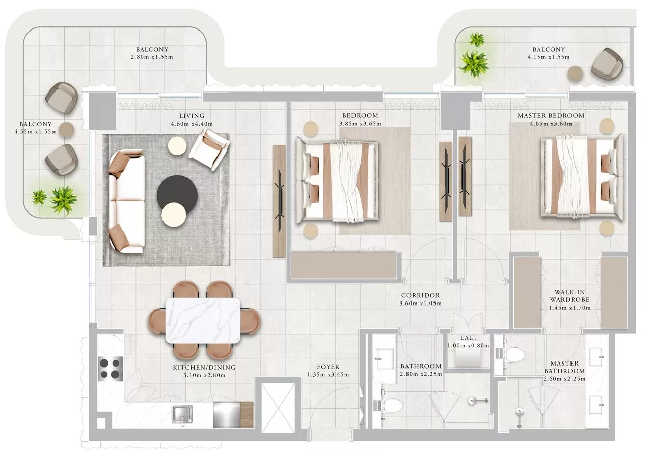 2 Bedrooms