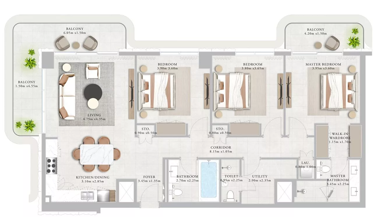 3 Bedrooms