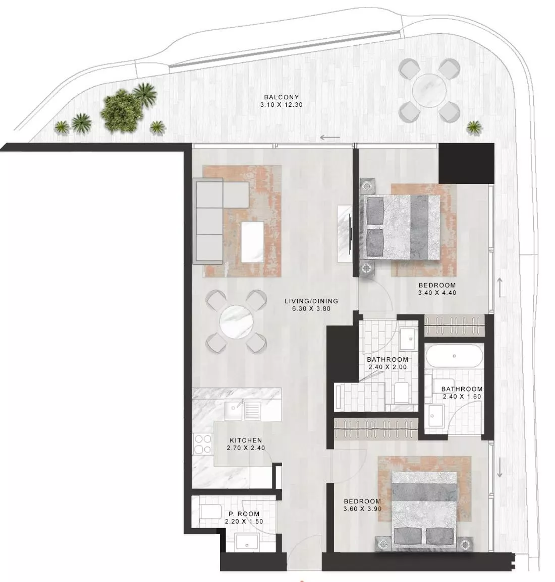 2 Bedrooms