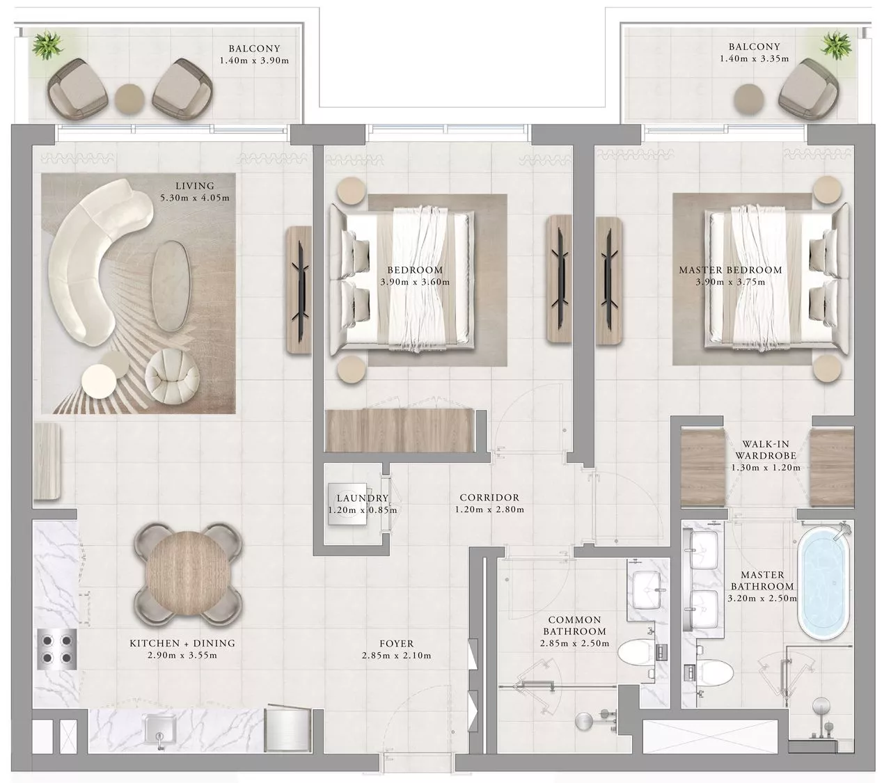 2 Bedrooms