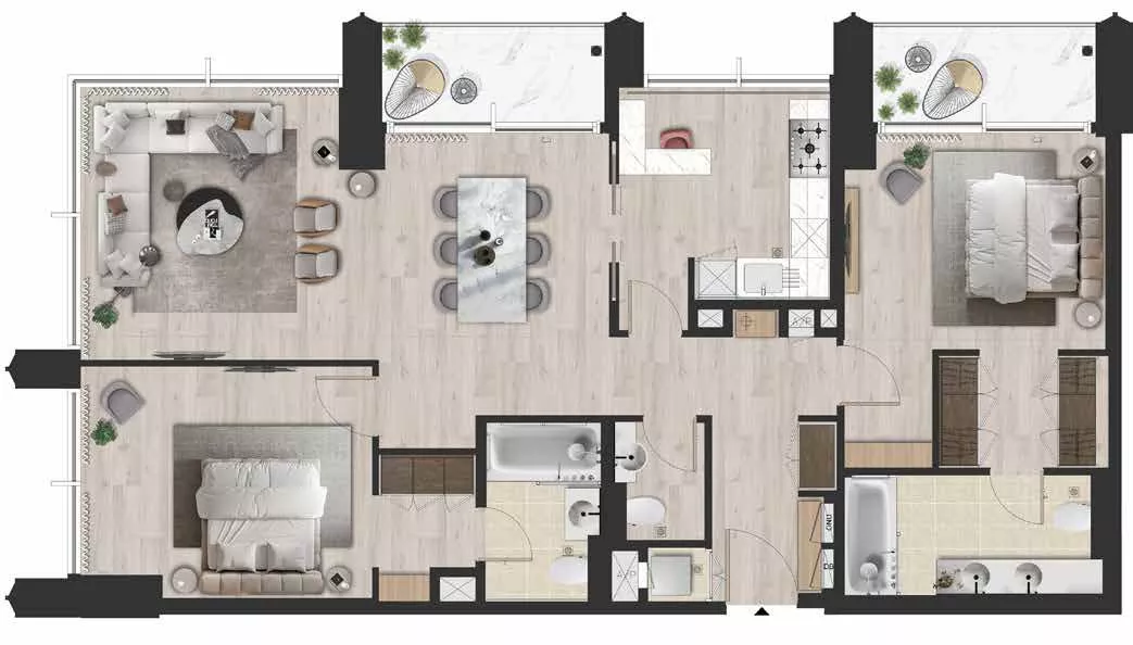2 Bedrooms