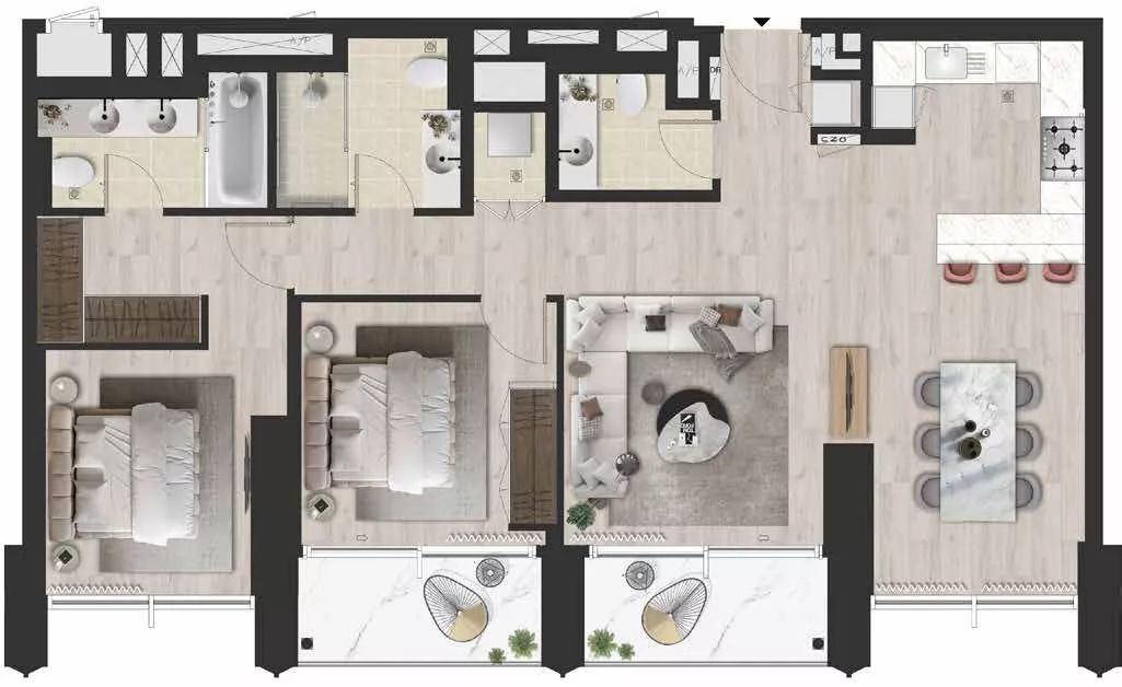 2 Bedrooms