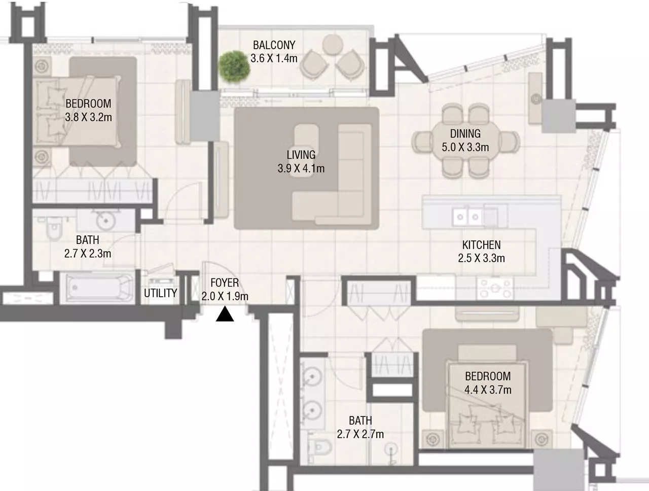 2 Bedrooms