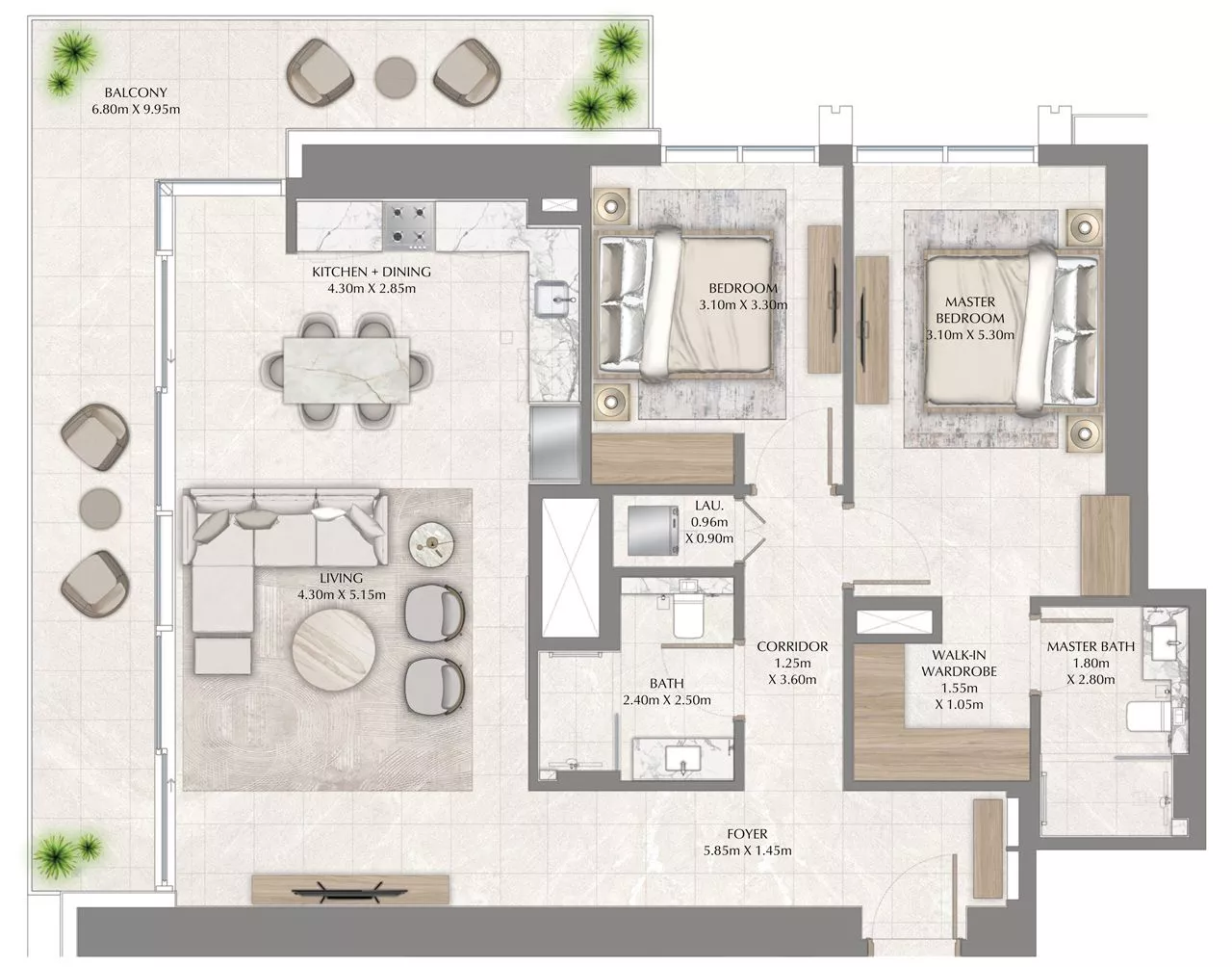 2 Bedrooms