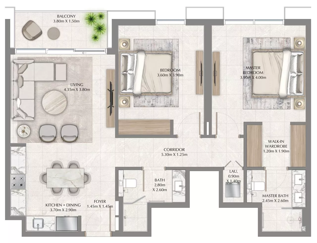 2 Bedrooms