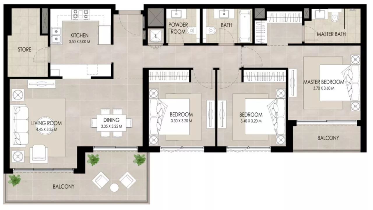3 Bedrooms